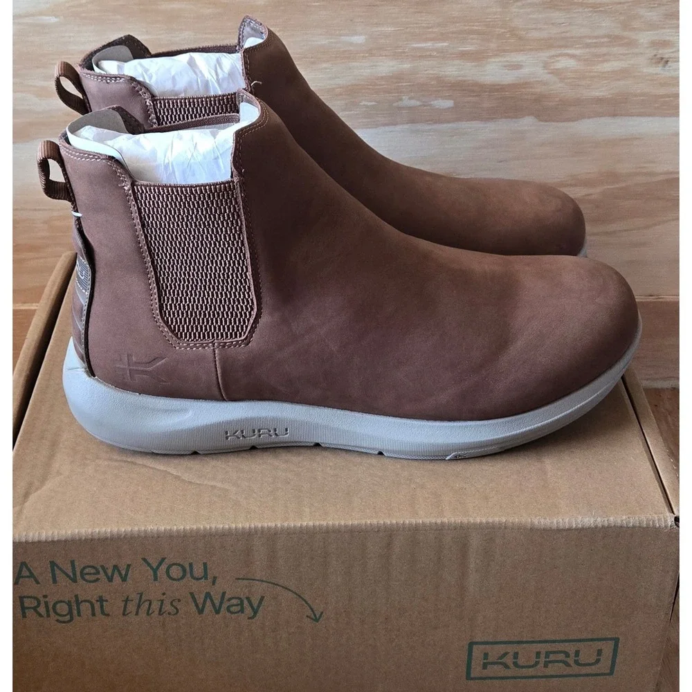 Kuru DRAFT Salo Mens Chelsea Boots TobaccoBrown Leather Orthopedic 10790160 12.5